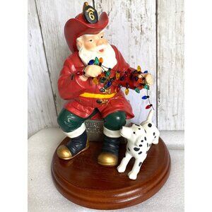 Russ Berrie Santa and dog Dalmatian  Vintage handmade No. 16889 original
